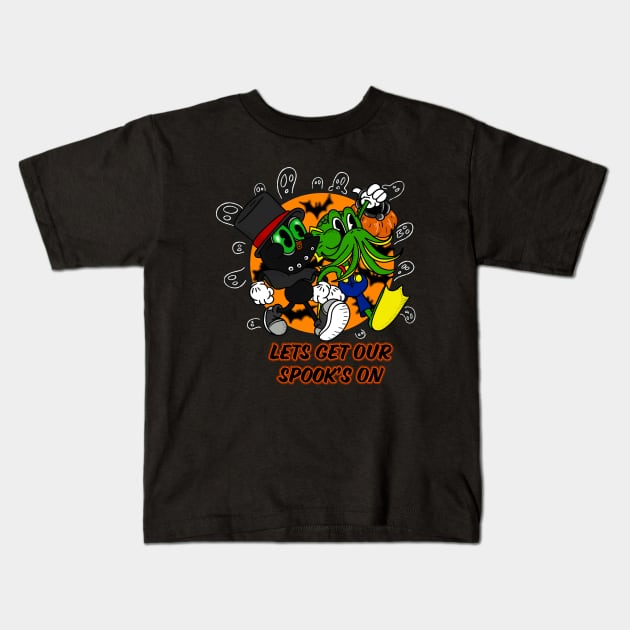 Lets Get Our Spook's On Kids T-Shirt by Emjaysdream 